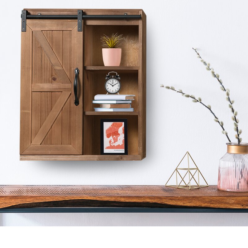 Gracie Oaks Fortescue Solid Wood Wall Bathroom Cabinet & Reviews | Wayfair