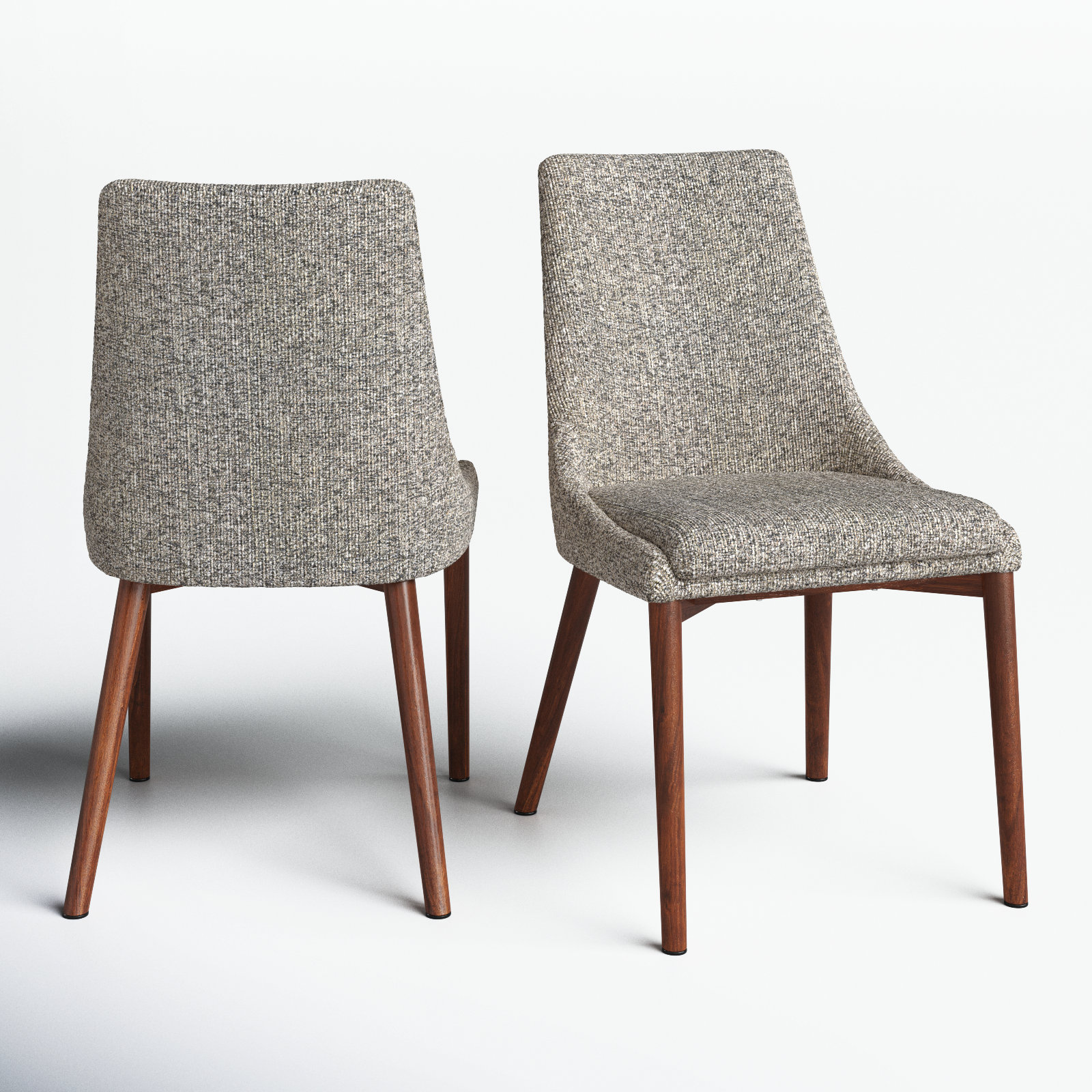 Clapton Walnut Dining Chair, Mineral Polyester Blend