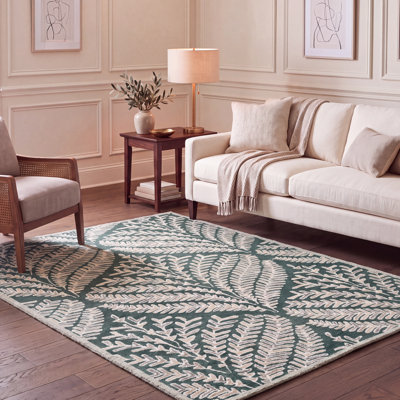 Tapis floral en laine touffeté à la main Jahwan