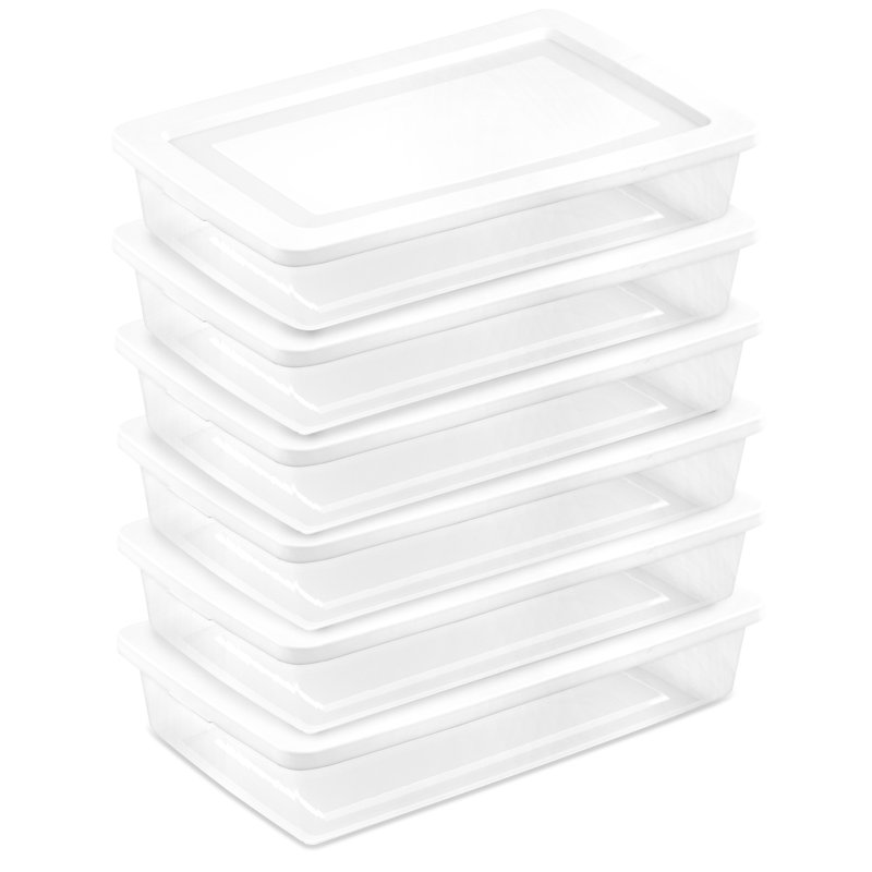Sterilite Storage Box, Stackable Plastic Container, Home Organizer, 41 Quart, 6 Pack