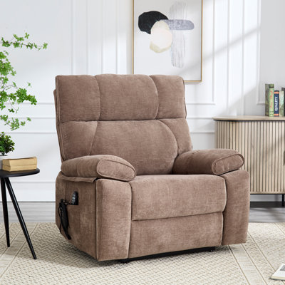 40.65" W Oversize Dual Motor Power Lift Recliner Chair with Heat and Massage Hidden Cup Holder