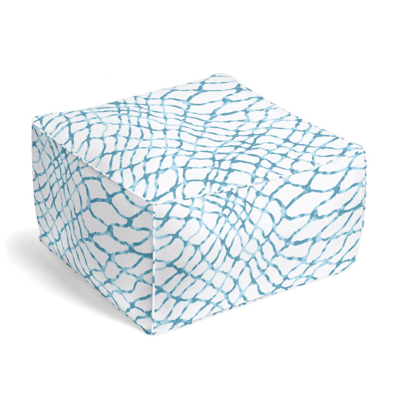 Upholstered Pouf, Lagoon 100% Linen