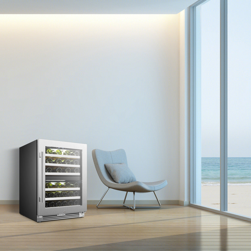 24" 44 Bottle Dual Zone Freestanding/Built-In Wine Refrigerator