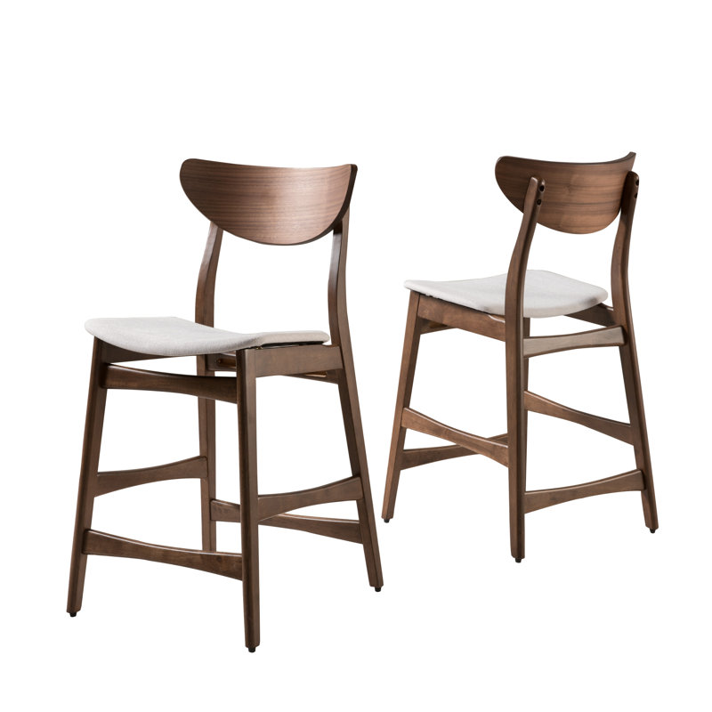 Ensemble de 2 chaises avec repose-pieds, Brun, Beige clair
