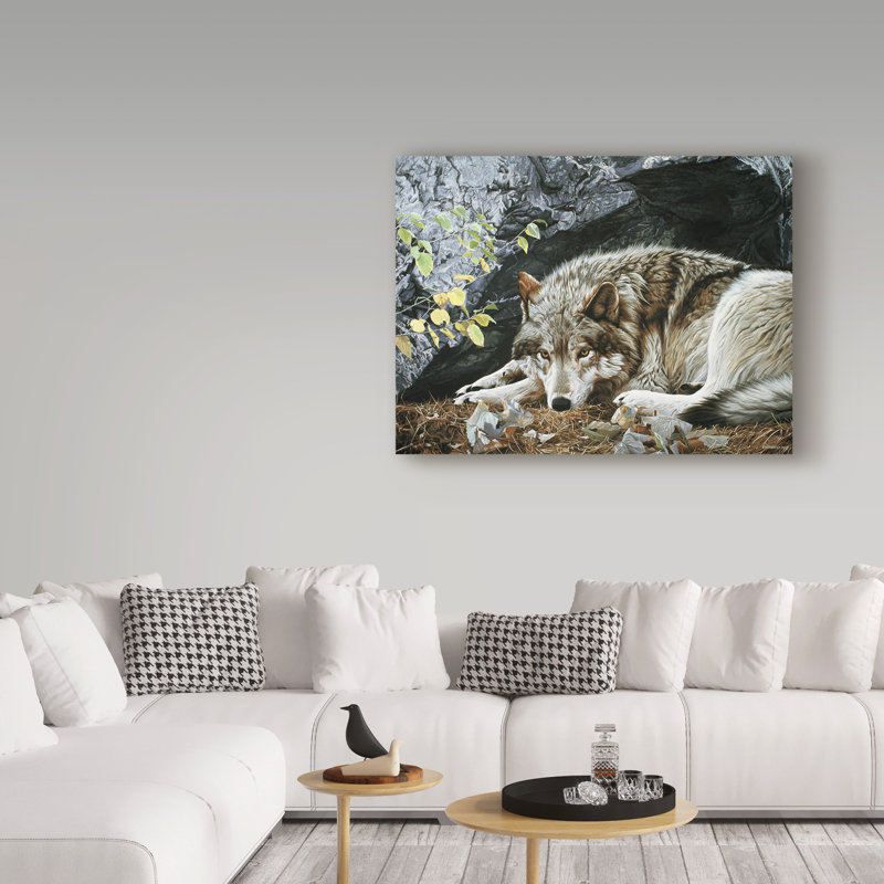 «Resting Spot Wolf» par Etelca, impression sur toile tendue, H 24 po x l 32 po x P 2 po