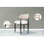 Ensemble de table de salle à manger moderne 46 po pour 4 personnes, plateau en faux marbre avec base en métal noir Wave et accent doré, parfait pour la petite cuisine et la salle à manger