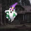 Autocollant de fenêtre gonflable d'Halloween 4 pieds fantôme avec chapeau