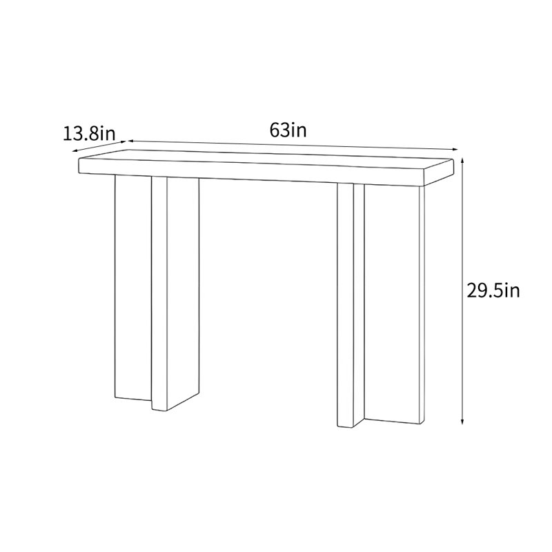 Console américaine de style américain, H 29,5 po x l 63 po x P 13,8 po, Noir