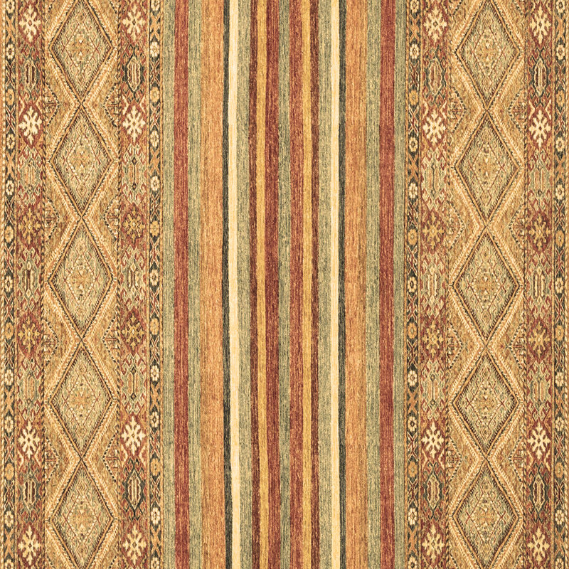 Washable Striped Indoor Rug, Square 6'