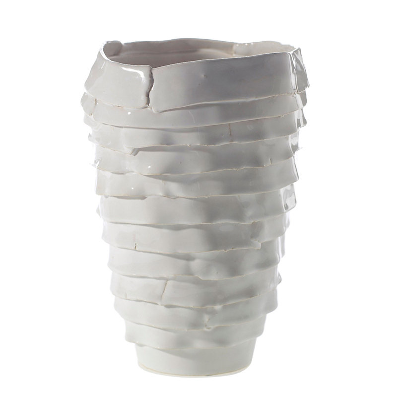 Handmade Ceramic Table Vase, 8.5" H x 6.5" W x 6.5" D