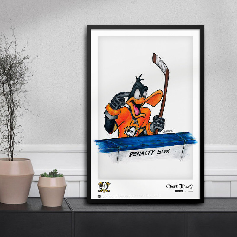 Daffy Duck, New Jersey Devils, affiche d'art par S. Preston, Ducks de Anaheim
