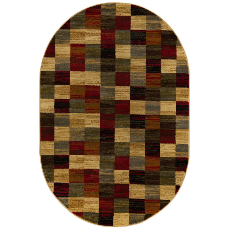 Geometric Indoor Rug, Oval 4' x 6'