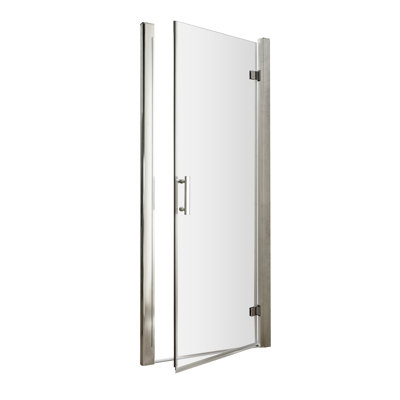 Pacific 645mm - W x 1850mm H Hinged Semi-Frameless Shower Door with Clear Glass