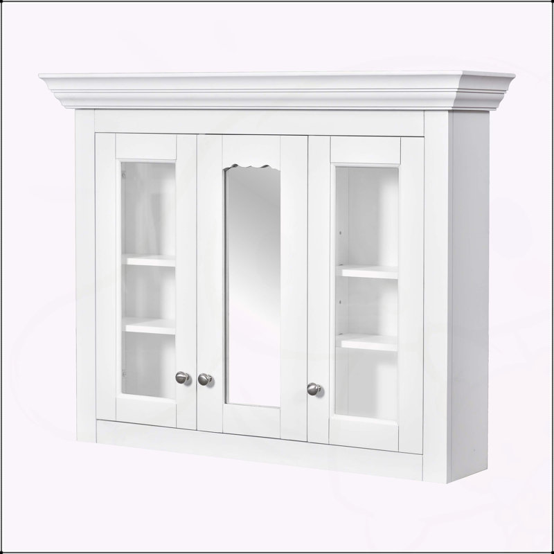 Armoire murale polyvalente pour salle de bain avec tablettes réglables et miroir