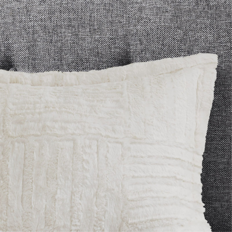 Mini ensemble d'édredon en duvet synthétique, Édredon pour lit simple + 1 taie décorative stan, Ivoire ivoire