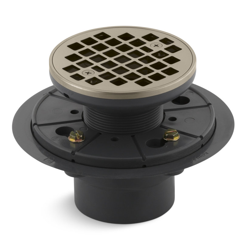 Round Design 3" Grid Shower Drain, Vibrant Brushed Bronze