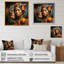 Orange orange, mère et enfant «Bond I» - Art mural africain-1596084807-1596084806