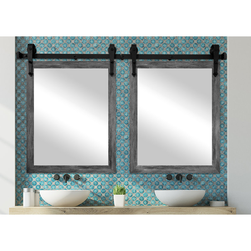 Ensemble de miroirs 2 pièces Jaylen, Gris, H 33 po x l 27 po