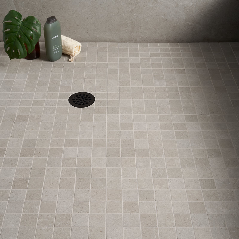 Grava 11.81" x 11.81" Porcelain Mosaic Grid Floor & Wall Tile (0.96 SQFT / Box), Fumo