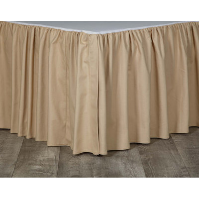 Leaves Solid Tan Queen 15 inch Bedskirt
