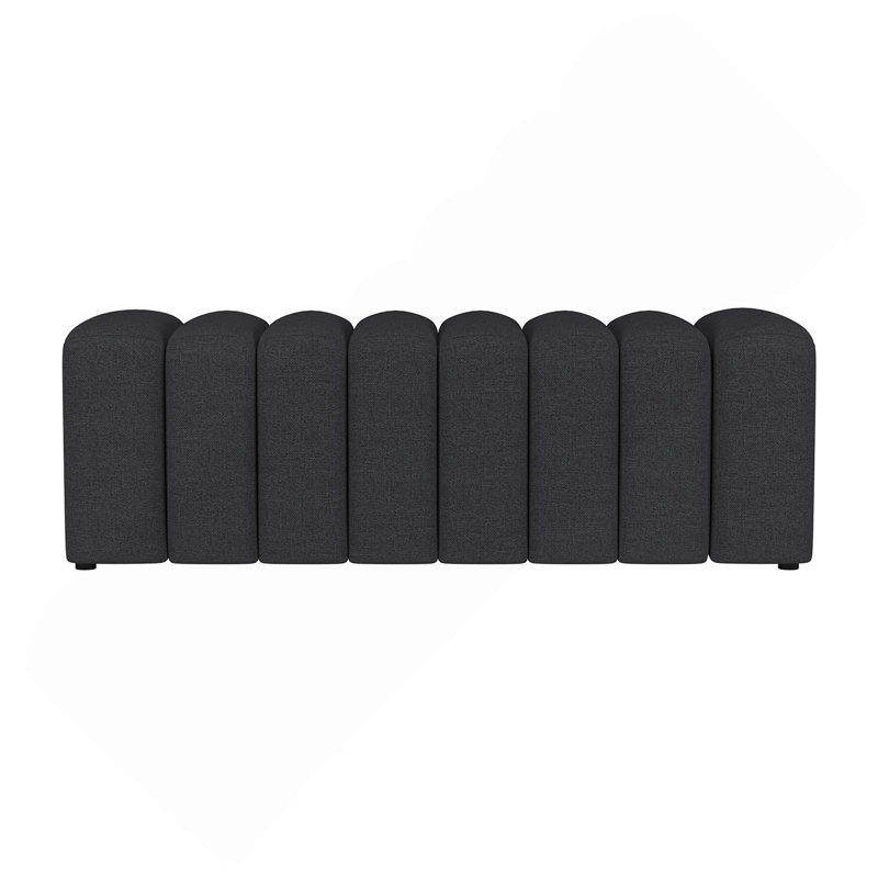 Fabric Upholstered Tufted Accent Bench, Charcoal