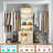 49" - 128" Wooden Wardrobe System with Adjustable Shelves and Drawers-104872217