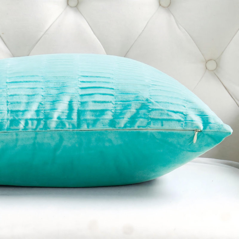 Velvet Pleated Euro Pillow Cover, North Sea
