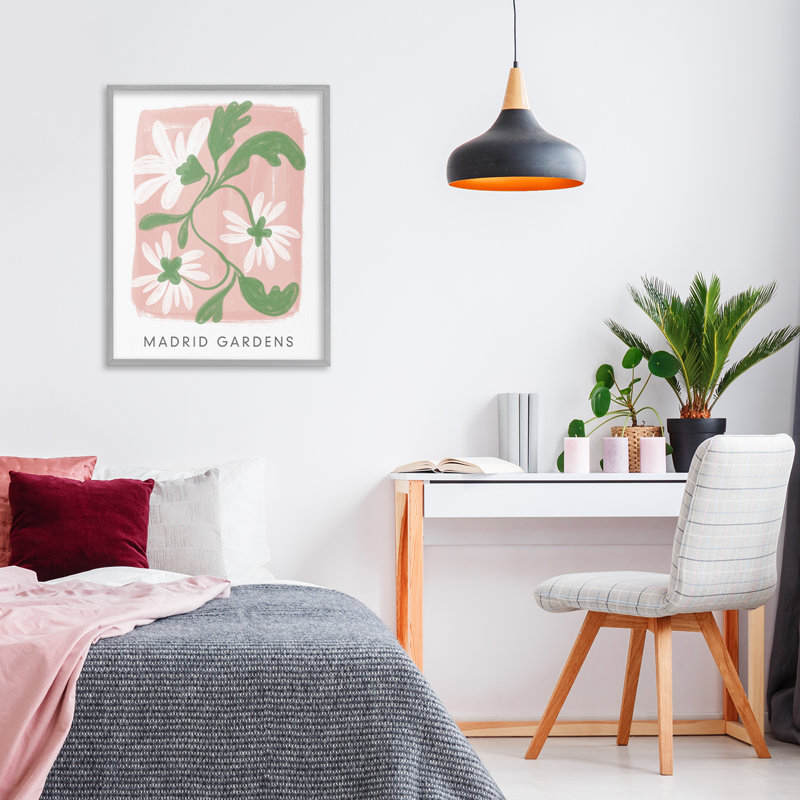 Giclée encadrée de fleurs du jardin de Madrid, dessin de Lucille Price, H 20 po x l 16 po, Estampe numérique Farmhouse