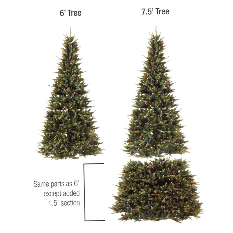 7.5' Pre-Lit Full Green Extend-A-Tree Adjustable Artificial Christmas Tree - Clear Lights