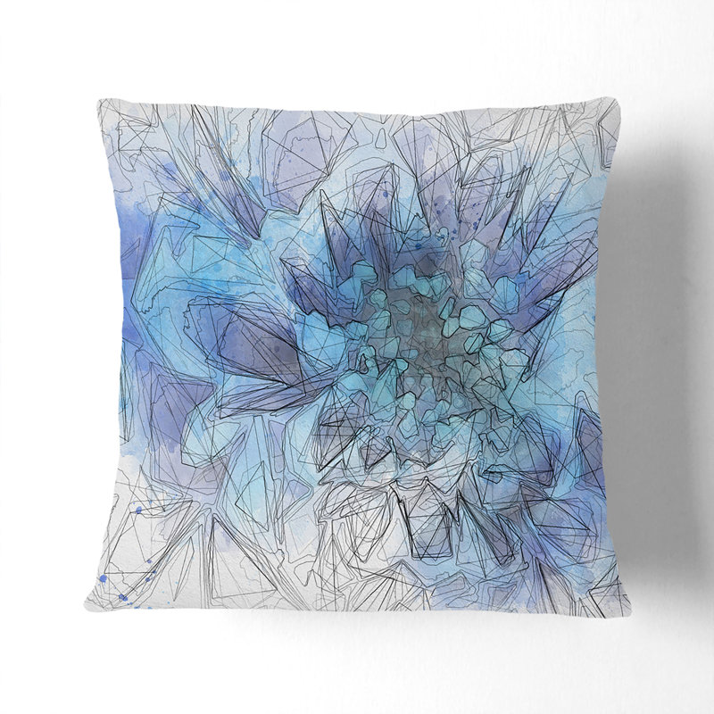 Floral Square Throw Cushion, 40cm H x 40cm W x 15cm D, White