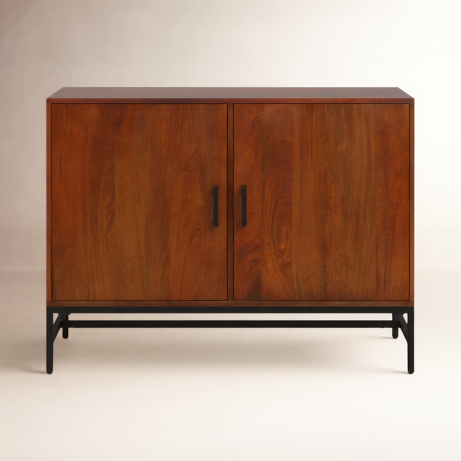 Soleil Mango Wood Accent Cabinet, Walnut