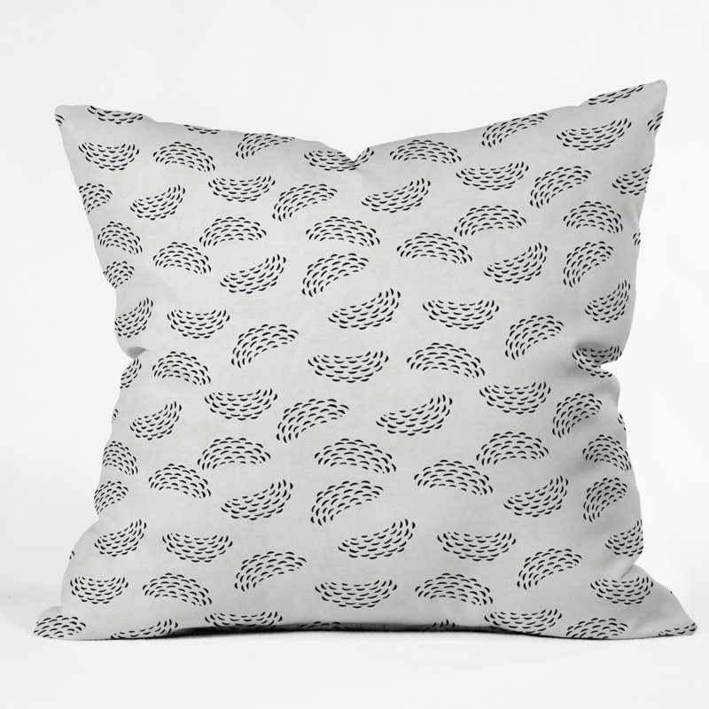 Coussin extérieur, 16 po x 16 po, Blanc / Noir