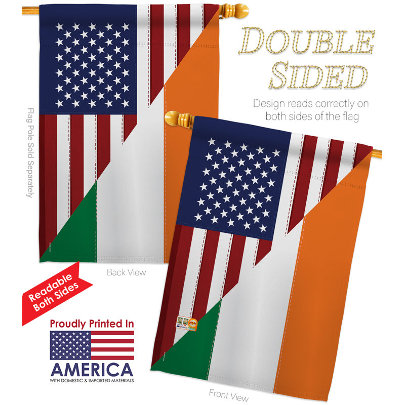 Double Sided 40'' H x 28'' W Polyester Flag Set