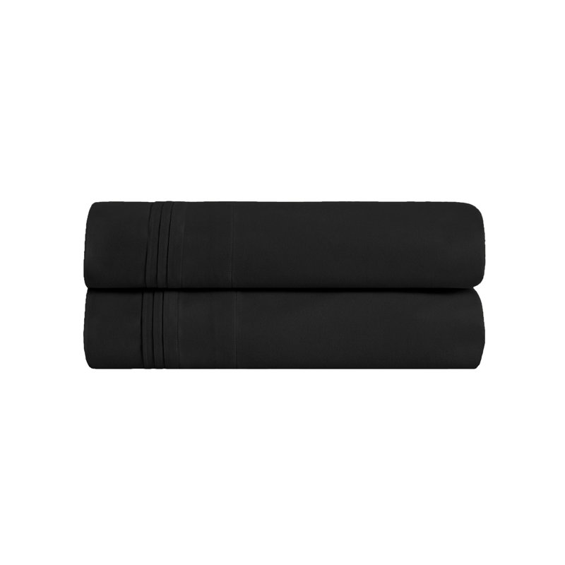 Ensemble de taies d'oreiller de couleur unie en coton égyptien certifié 650 fils Aldin, Standard, Noir