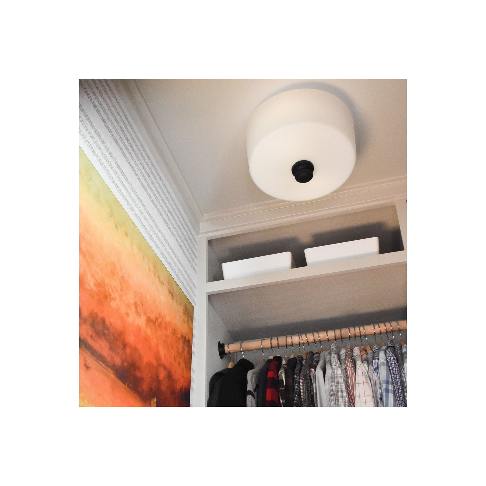 Nula 2 Light Glass Semi Flush Mount, Black Forged