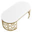 Table basse moderne ovale avec structure en acier inoxydable
