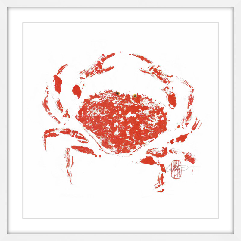 « chanceux crabe », reproduction d’art encadrée, H 24 po x l 24 po x P 1,5 po