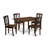 5 Piece Dining Table Set for 4 Includes a Rectangle Kitchen Table with Butterfly Leaf and 4 Dining Room Chairs, Mahogany-681675367-681675384-681675385