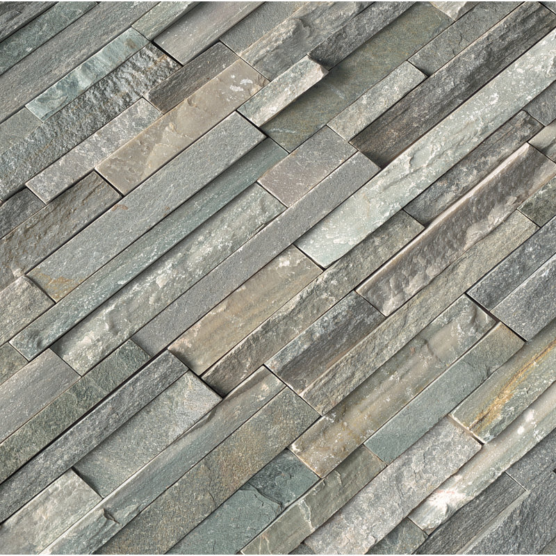 Stonecrest 4.5 in. x 9 in. Split Face Natural Stone Ledger Corner Wall Tile, Cobalt Mist