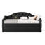 Lit de jour simple de taille simple avec couchette et charge, confortable pour les invités qui passent la nuit, conception élégante, couchette en velours de matériaux de haute qualité, noir, sièges, n'importe quelle pièce-663397858
