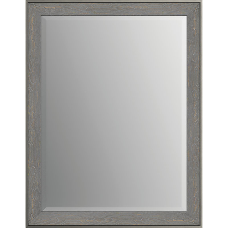 Deluxe Modern Beveled Bathroom/Vanity Mirror, 41.34" x 29.33", Grey