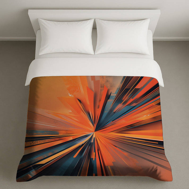 Housses de couette Dynamic Orange Burst, King