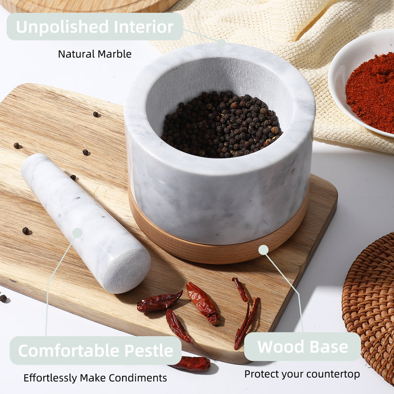 Marble Mortar And Pestle Set