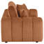 Sofa deux places avec accoudoirs larges, revêtement orange brûlé