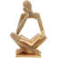 Statue féminine brillante en lecture dorée