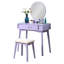 Meuble-lavabo et tabouret mauve - bois moderne avec tabouret rembourré, dimension l 16,53 po x P 12,6 po, H 17,52 po, largeur de tiroir de 20,57 po pour la conception de l'ensemble de rangement, plateau de table l 31,5 po x P 15,75 po, rehausse le décor de la pièce-610267030