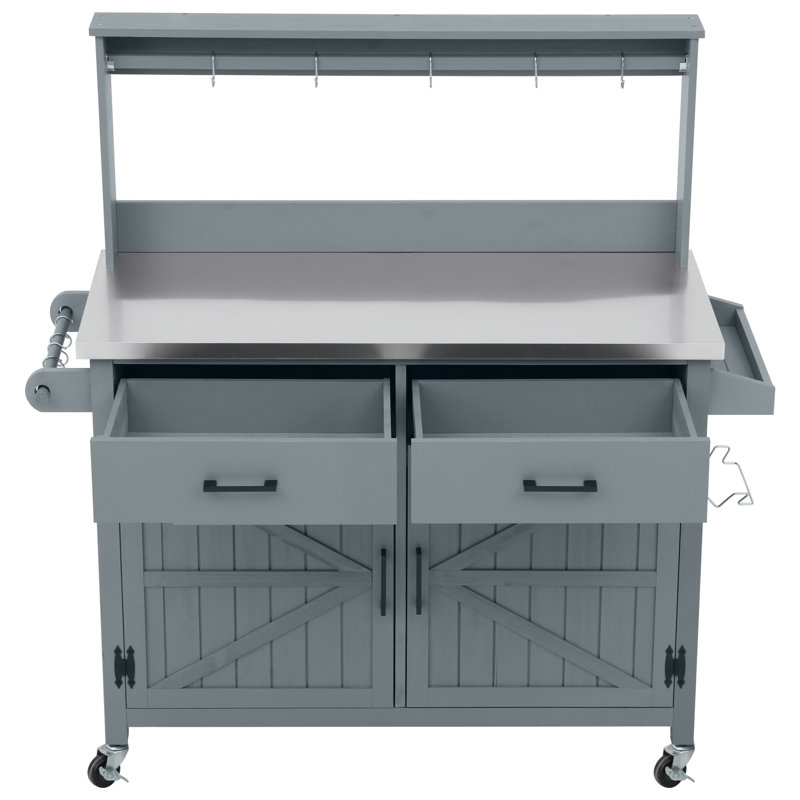 Îlot de cuisine 54,1 "avec tablette haute, Blue