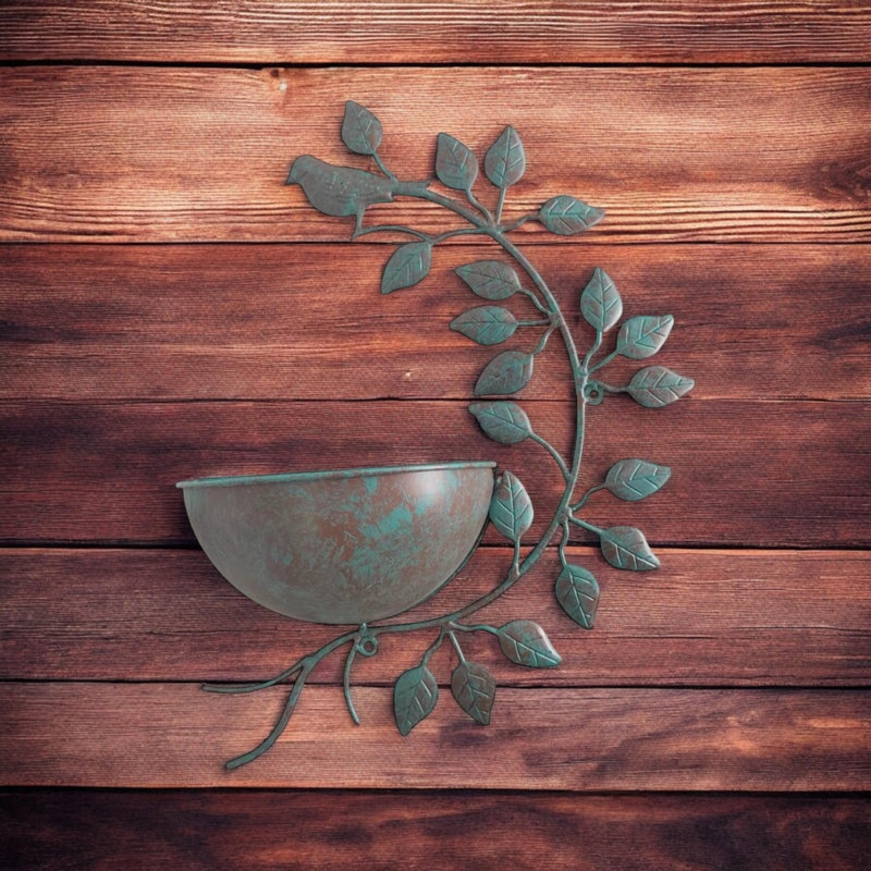 Mulay Metal Wall Planter – Rustic Wall Mounted Indoor & Outdoor Flower Pot for Small Plants, Stylish Home Decor, Green