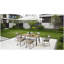 7-Piece Outdoor Wicker Dining Set with Wood-Plastic Composite  board Table