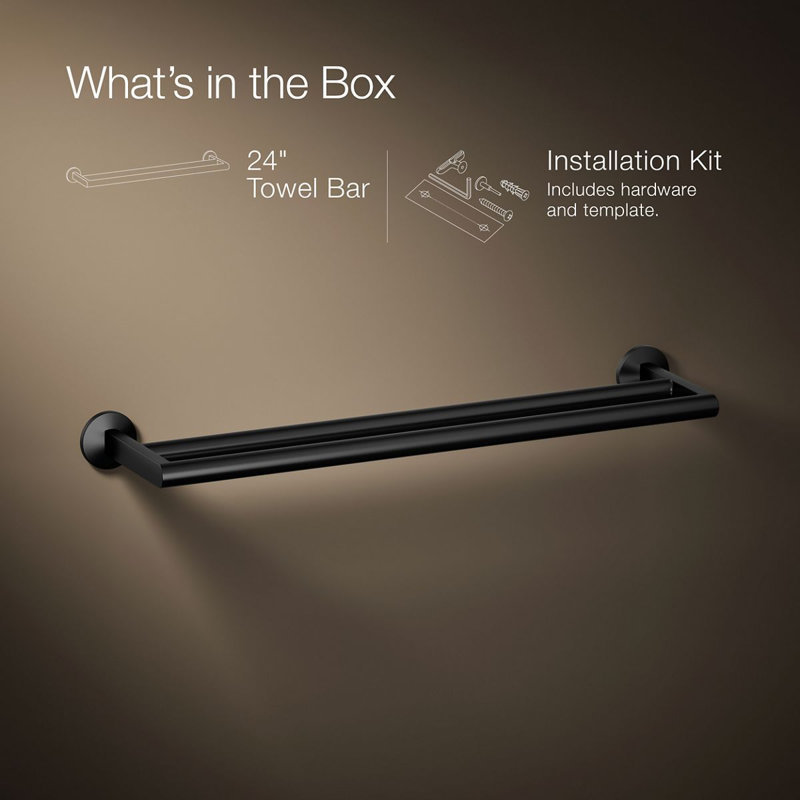 Components™ Double Towel Bar, Matte Black